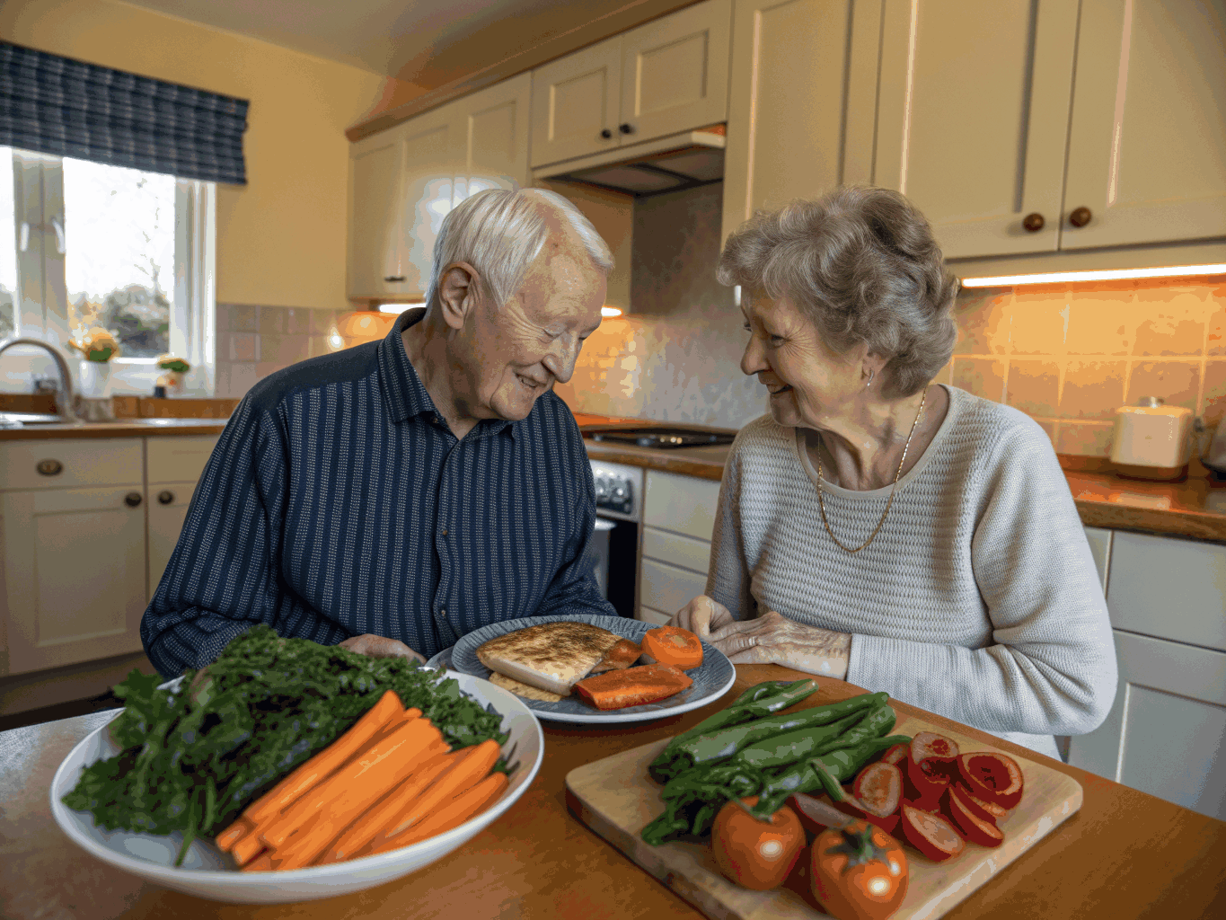 Mindful meal planning and fresh ingredients on a sunlit table